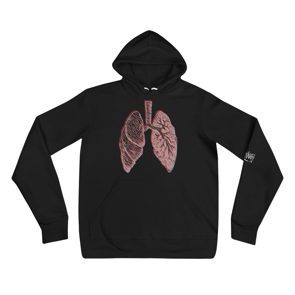 Layered Effect Lungs Pullover Hoodie for Any Gender