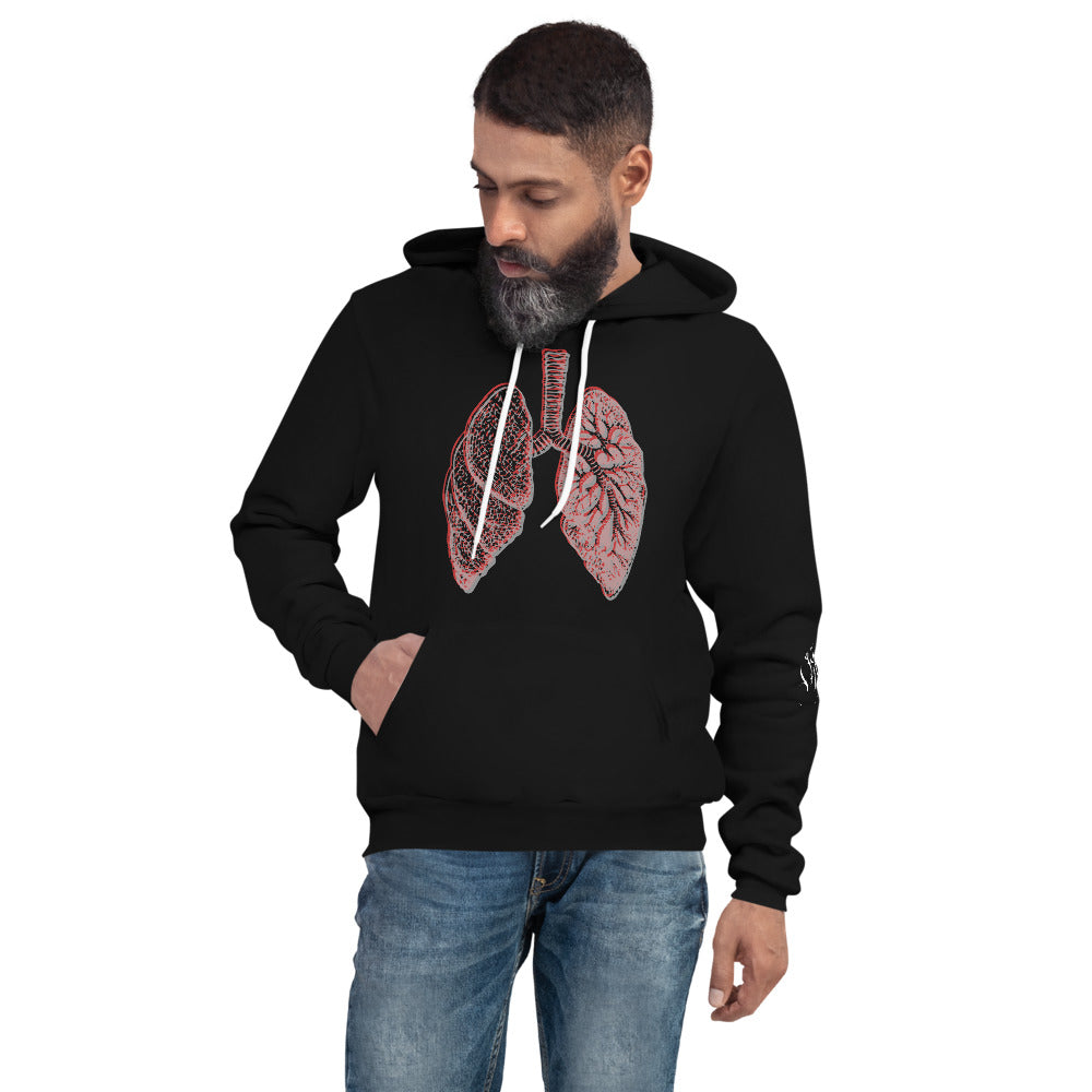 Layered Effect Lungs Pullover Hoodie for Any Gender