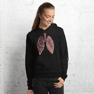 Layered Effect Lungs Pullover Hoodie for Any Gender