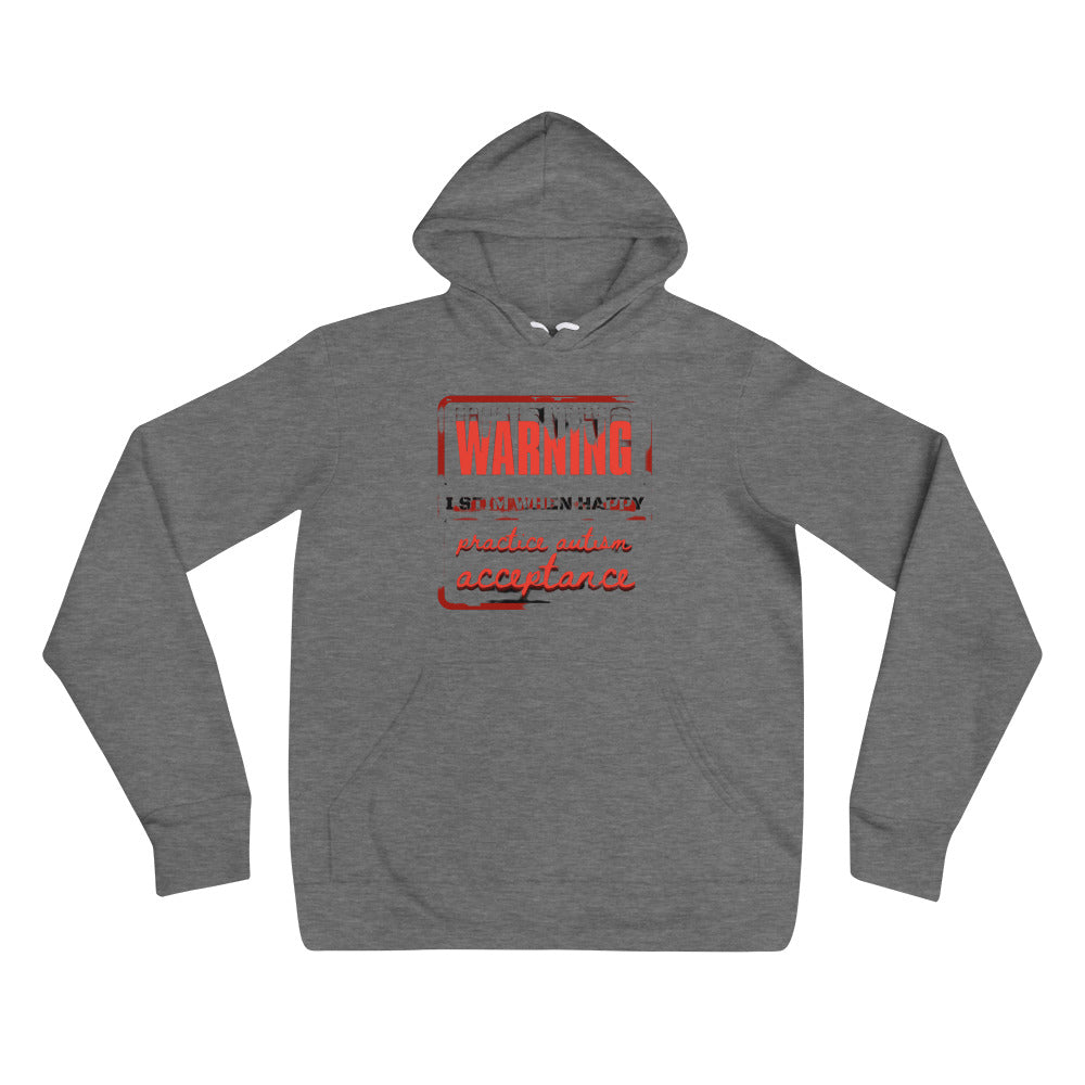 Grunge Autism Acceptance Warning Pullover Hoodie