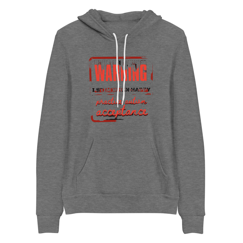 Grunge Autism Acceptance Warning Pullover Hoodie