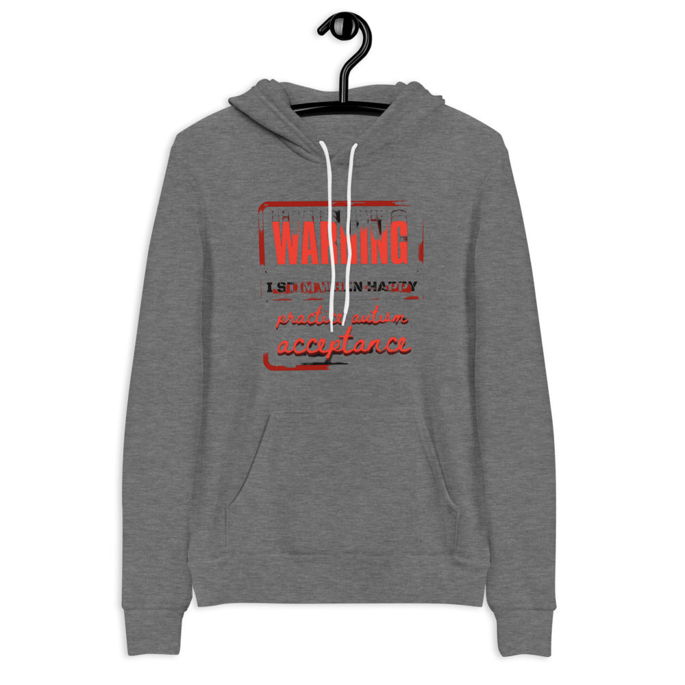 Grunge Autism Acceptance Warning Pullover Hoodie