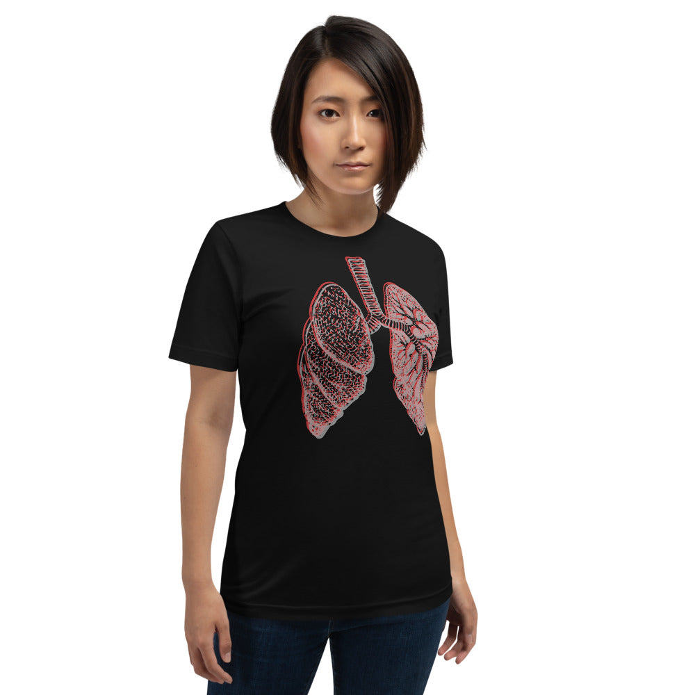 Layered Effect Lungs Short-Sleeve T-Shirt for Any Gender