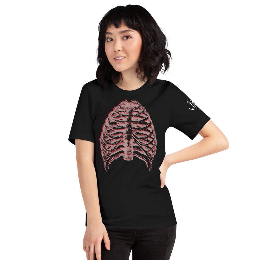 Layered Effect Ribcage Short-Sleeve T-Shirt for Any Gender