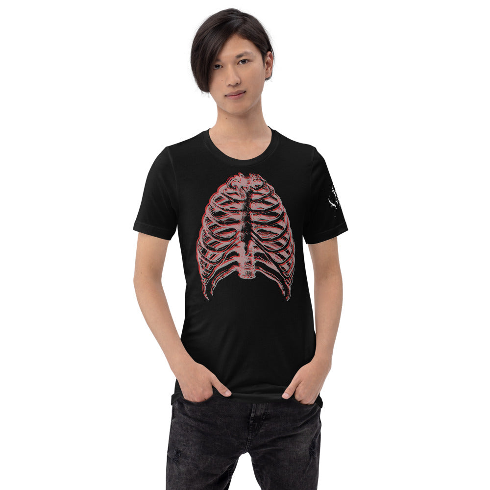 Layered Effect Ribcage Short-Sleeve T-Shirt for Any Gender