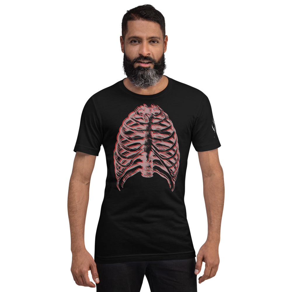 Layered Effect Ribcage Short-Sleeve T-Shirt for Any Gender