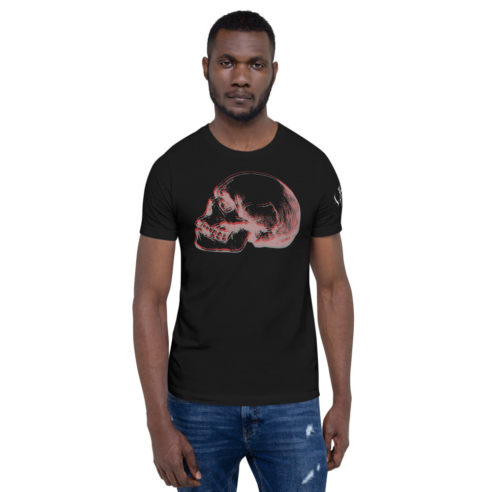 Layered Effect Skull Short-Sleeve T-Shirt for Any Gender