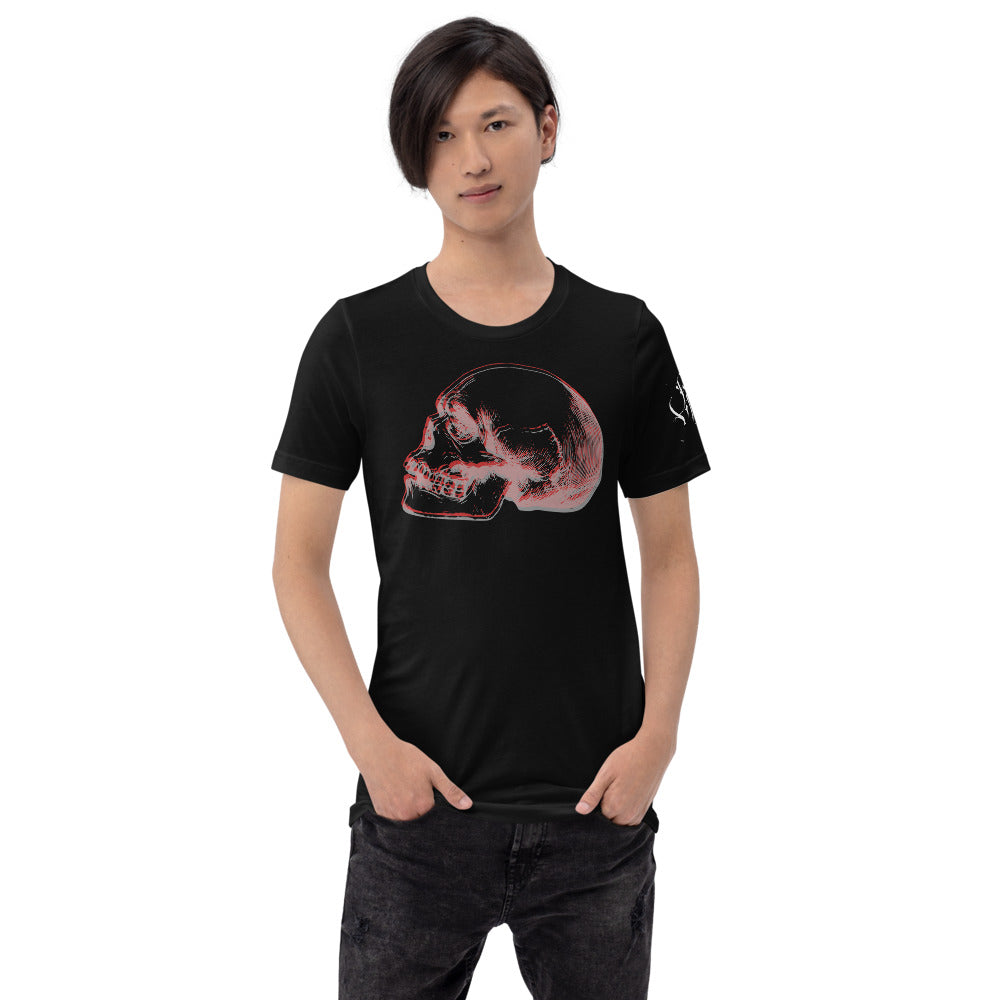 Layered Effect Skull Short-Sleeve T-Shirt for Any Gender