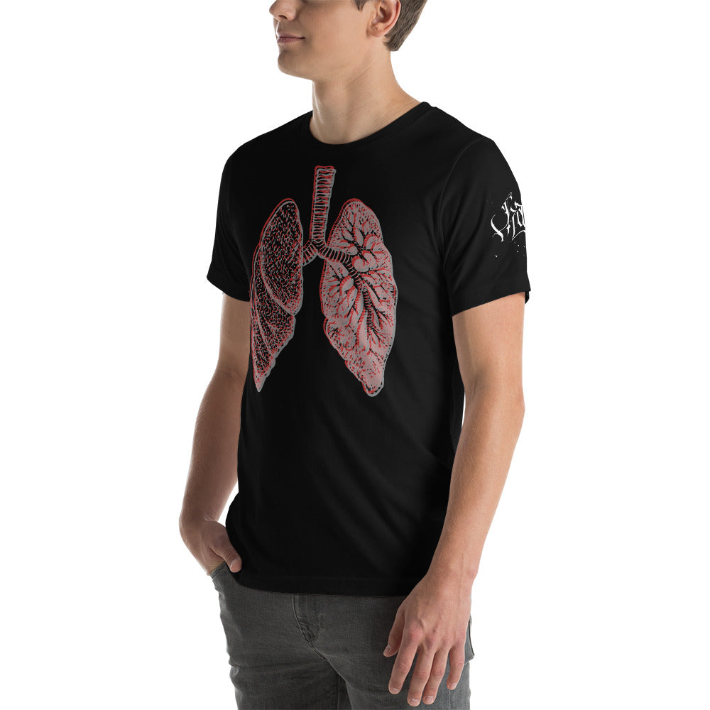 Layered Effect Lungs Short-Sleeve T-Shirt for Any Gender