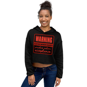 Autism Acceptance Warning Crop Hoodie