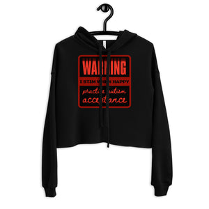 Autism Acceptance Warning Crop Hoodie