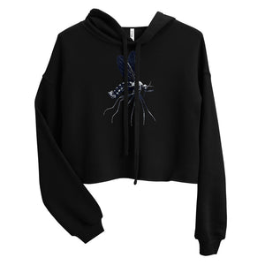 Microscopic Blue Mosquito Art Crop Hoodie by Havoq