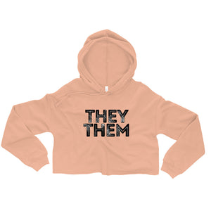 Grunge They/Them Pronouns Crop Hoodie