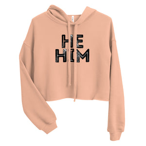 Grunge He/Him Pronouns Crop Hoodie