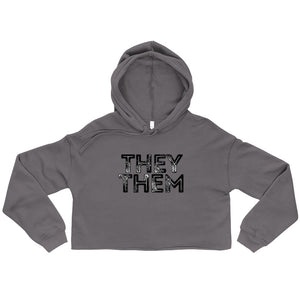 Grunge They/Them Pronouns Crop Hoodie