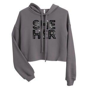 Grunge She/Her Pronouns Crop Hoodie