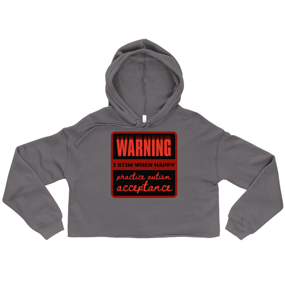 Autism Acceptance Warning Crop Hoodie