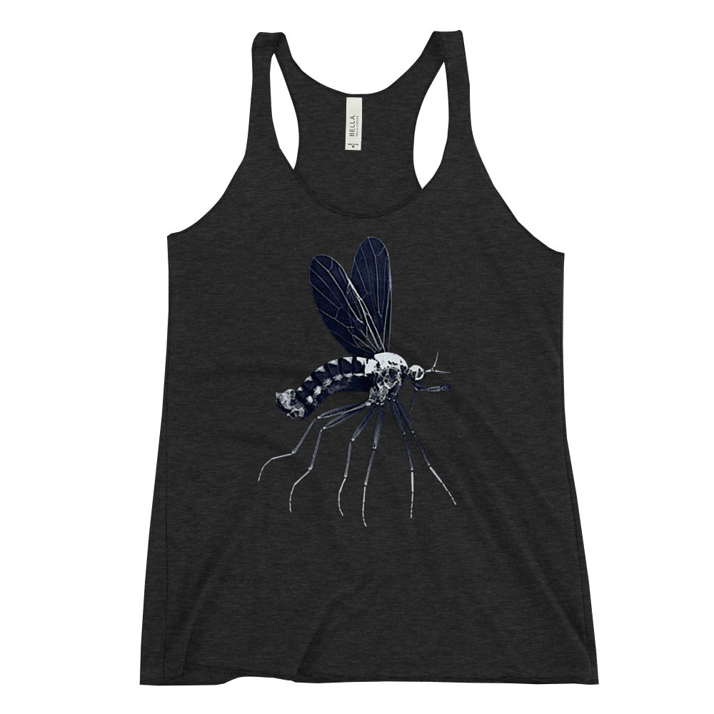 Microscopic Blue Mosquito Art Racerback Tank by Havoq (Bella + Canvas)